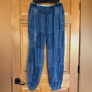 Johnny Was Biya Blue 100% Lyocell Embroidered Jogger Pants Women’s XS